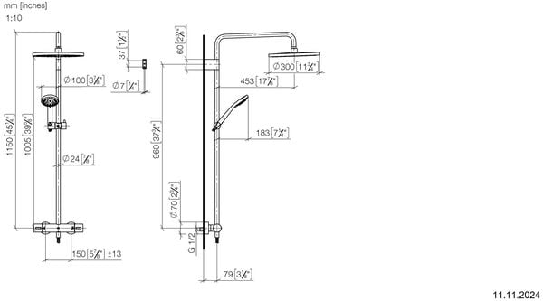 Shower Pipe avec thermostat de douche Dornbracht Edition Pro chromé image number 1