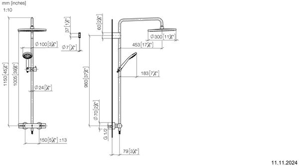 Shower Pipe avec thermostat de douche Dornbracht Edition Pro chromé image number 1