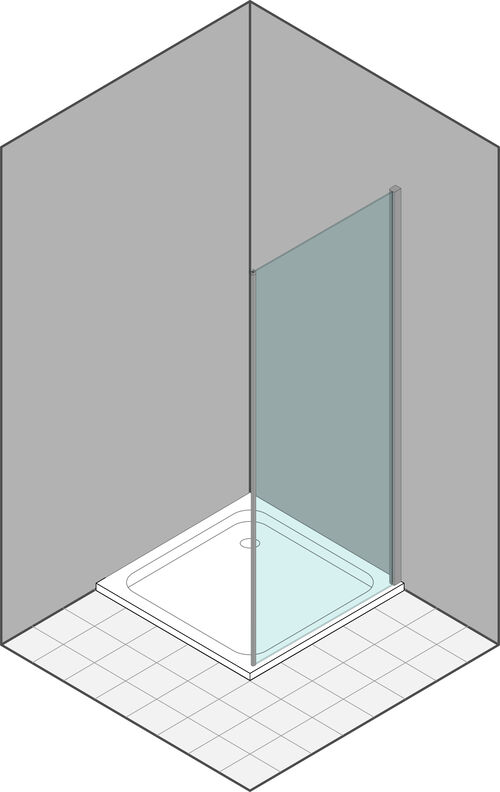 Paroi lat&eacute;rale Duka Multi-S 4000 new Silber hochglanzeloxiert Verre clair