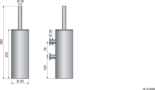 Klosettbürstenhalter Vola, T33 edelstahl matt image number 1