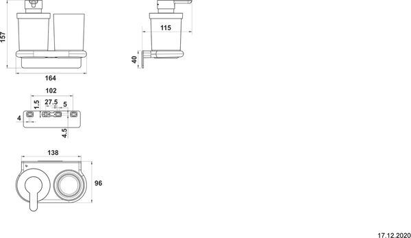 Glashalter und Seifenspender Bodenschatz Nia Adesio Verchromt image number 1