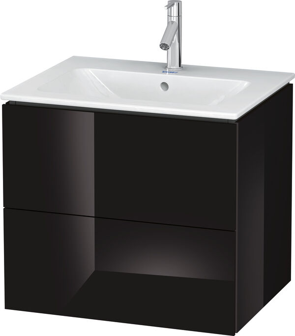 Meuble sous-lavabo L-Cube Noir brillant image number 0