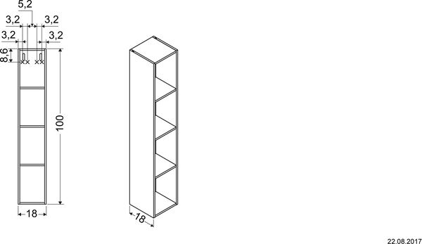 Regalelement L-Cube weiss hochglanz image number 1