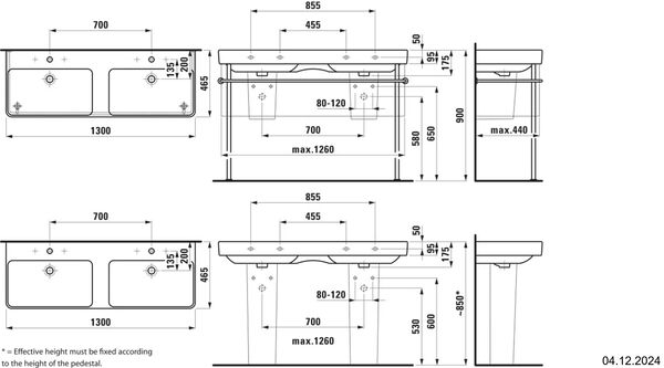 Lavabo double Pro S blanc image number 1