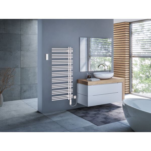 Radiateur de bain Zehnder Yucca Asym Blanc R&eacute;sistance &eacute;lectrique &agrave; droite image number 1