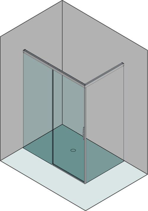Gleittüre Duka Natura 4000, Bodenmontage Silberfarbig Echtglas klar ProCare Gleittüre Duka Natura 4000, Bodenmontage Silberfarbig Echtglas klar ProCare