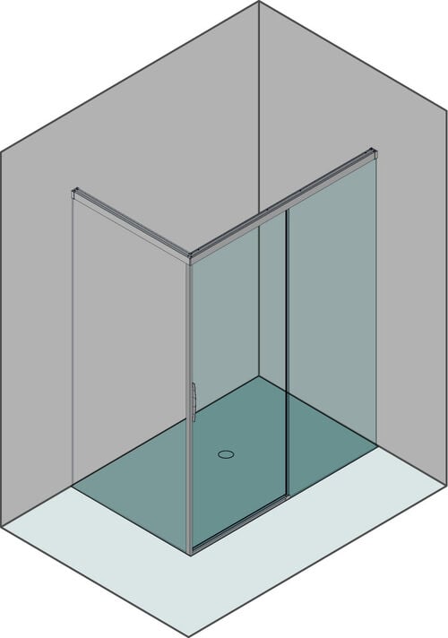Porte coulissante Duka Natura 4000, montage au sol Couleur d'argent Verre clair ProCare