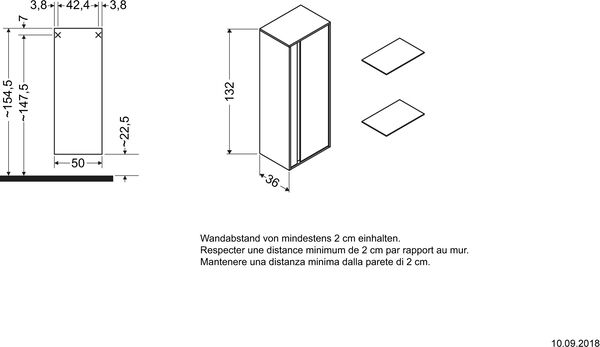 Armoire lat&eacute;rale midi Ketho Blanc mat image number 1