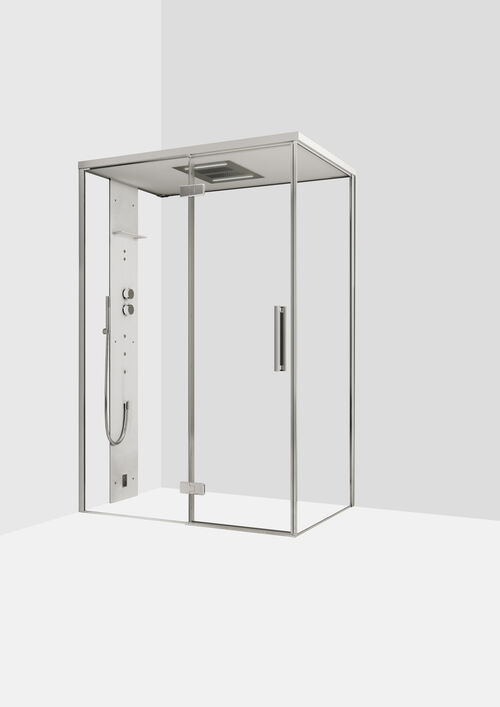 Douche &agrave; vapeur Ronal Mimesi Argent brillant Panneau avant en acier inoxydable poli