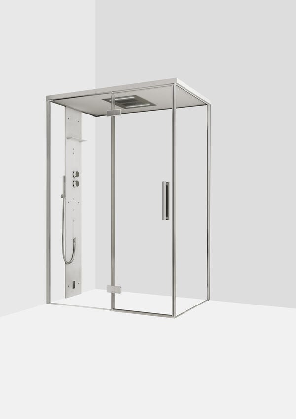 Douche &agrave; vapeur Ronal Mimesi Argent brillant Panneau avant en acier inoxydable poli image number 0