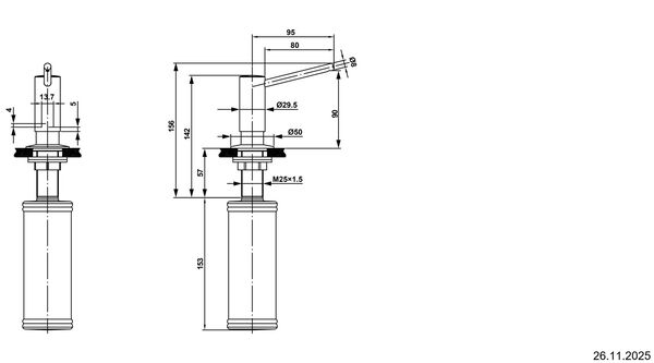 Distributeur de produit &agrave; vaisselle Alterna silvis Acier inoxydable bross&eacute; image number 1