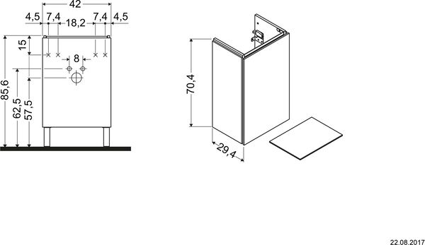 Meuble sous-lavabo L-Cube noyer image number 1