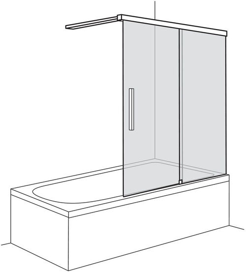 Porta scorrevole Duscholux Viva argento eloxato Vetro trasparente CareTec Pro