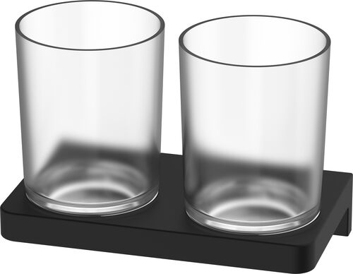Porte-verre double Alterna direta Noir mat
