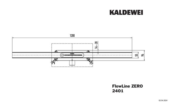 Duschrinne Kaldewei Flowline Zero schwarz matt image number 1