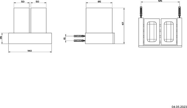 Doppelglashalter Gessi Rettangolo Verchromt image number 1