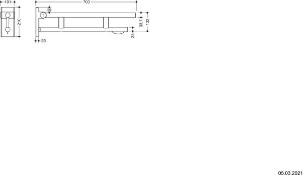 Klappgriff Hewi 900 Duo Edelstahl matt image number 1