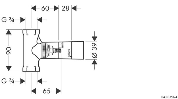 Corps à encastrer pour robinet d'arrêt Hansgrohe ¾" image number 1