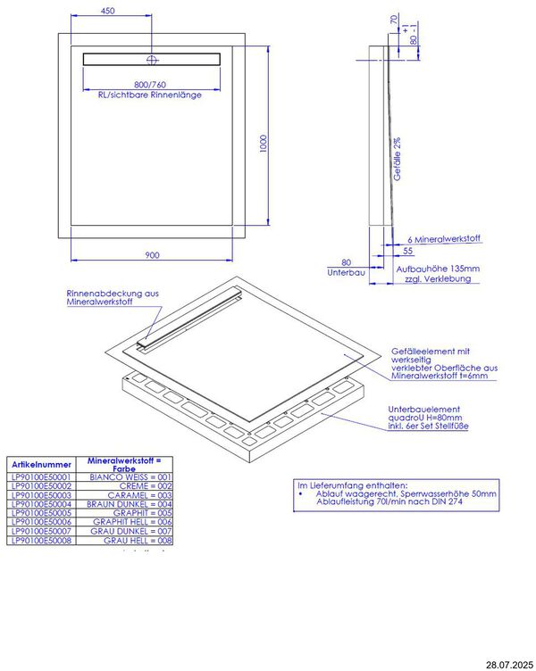 Élément de douche Schedel LinePlus Pure image number 1