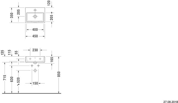 Lave-mains Duravit Vero Air blanc image number 1