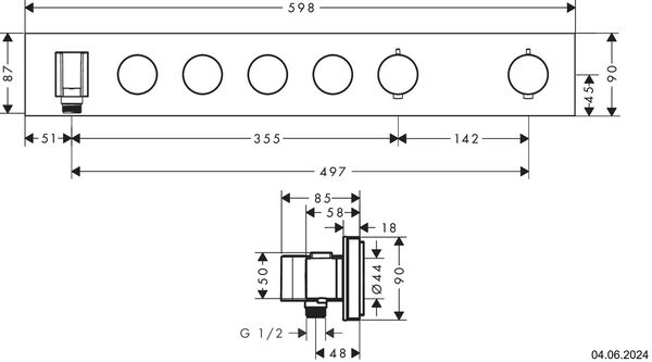 Duschsystem Axor Select Verchromt image number 1