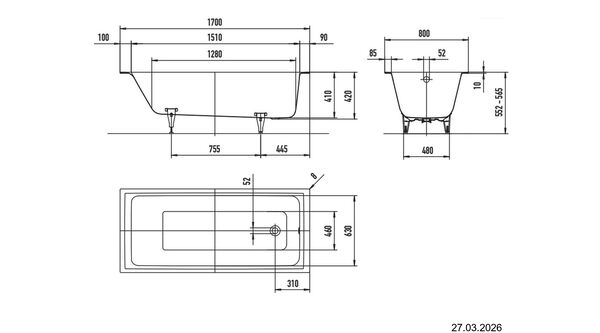 Badewanne Kaldewei Puro Next Weiss matt image number 1