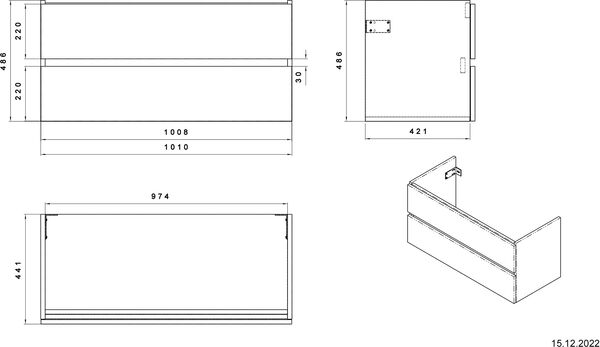 Meuble sous-lavabo Alterna pro S Anthracite image number 1