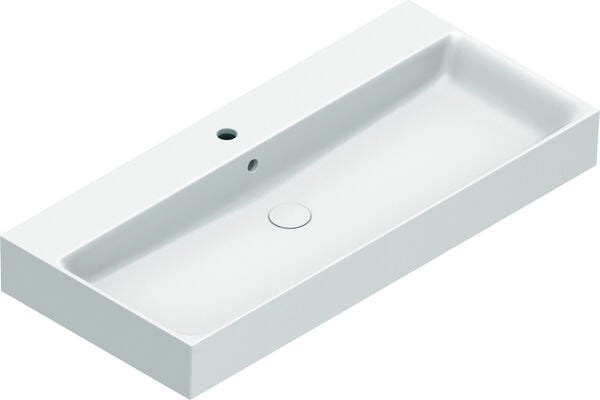 Auflegewaschtisch Alterna elena, 100 x 47 cm, Armaturenloch, Höhe 12 cm, mit Überlauf, Unterteil image number 0