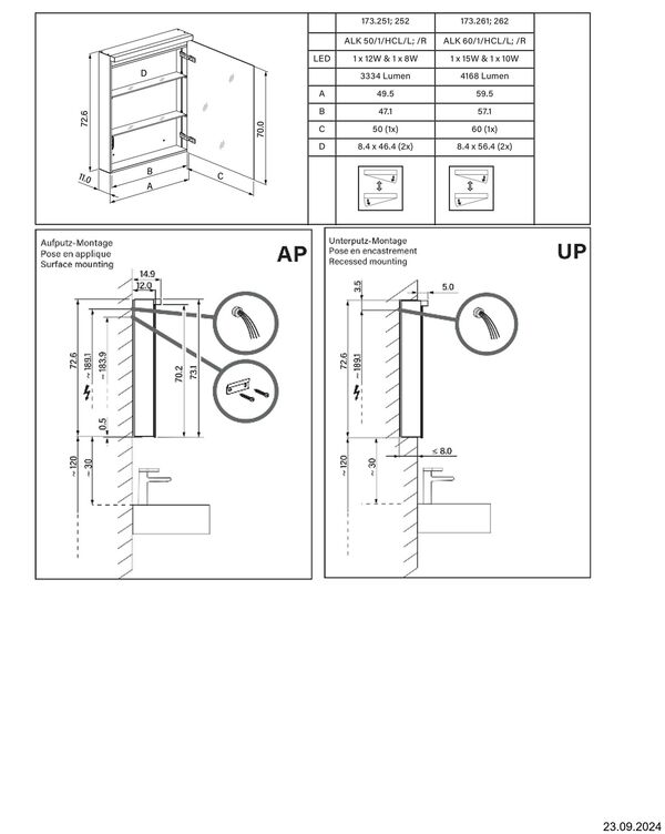 Armoire de toilette Alterna karat LED plus blanc image number 1