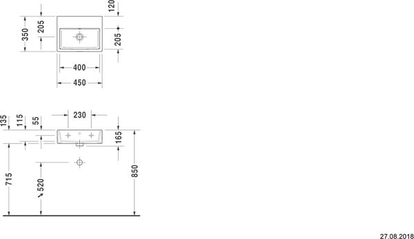 Lave-mains Duravit Vero Air blanc image number 1