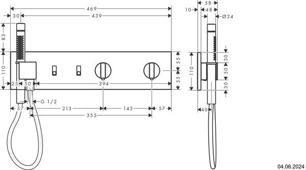 Shower Composition Axor Brushed brass image number 1