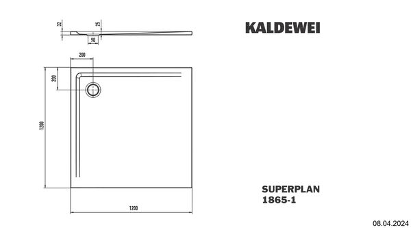 Receveur de douche Kaldewei Superplan Noir mat Fond antid&eacute;rapant Secure Plus image number 1