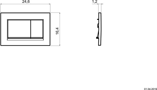 Betätigungsplatte Geberit Sigma20 square schwarz RAL 9005 image number 1