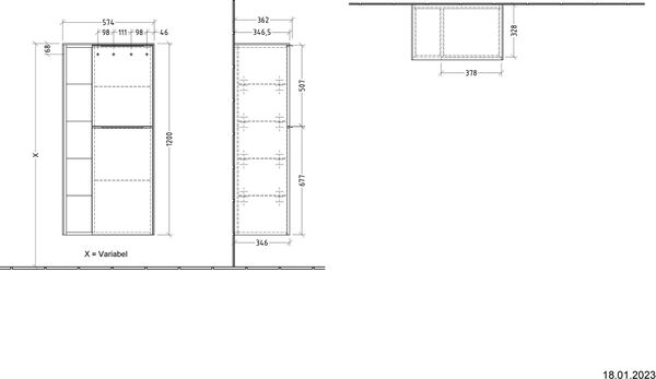 Seitenschrank Villeroy & Boch Subway 3.0 Eiche nordic image number 1
