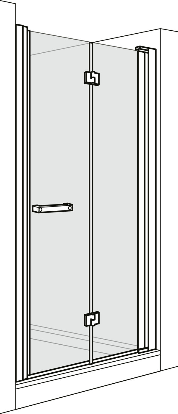 Porte tournante pliante Duscholux Optima 6 Argent &eacute;lox&eacute; Verre clair CareTec Pro image number 0