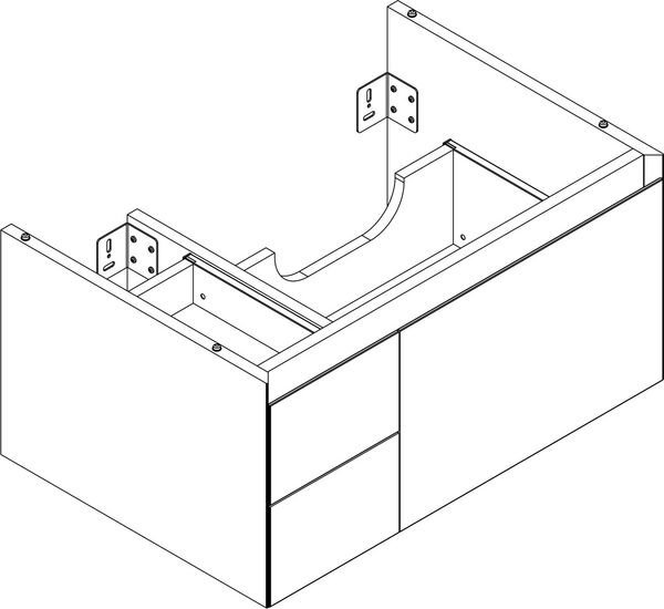 Waschtischmöbel Alterna zero plus, Breite 71,6 cm, Höhe 35 cm, Tiefe 48,2 cm, 3 Schubladen, image number 0