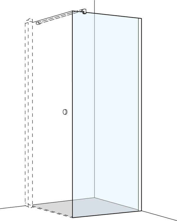 Parete laterale Koralle S300, cerniere a destra, larghezza 78 - 80 cm, per porte a pendolo, inclus image number 0