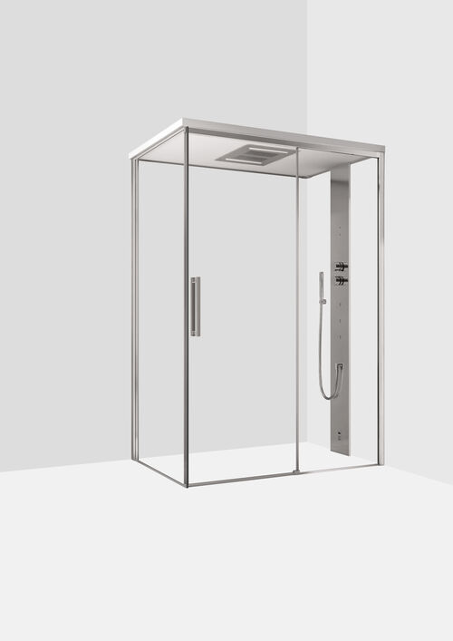 Doccia a vapore Ronal Mimesi-S Argento lucido Pannello frontale in acciaio inox lucido