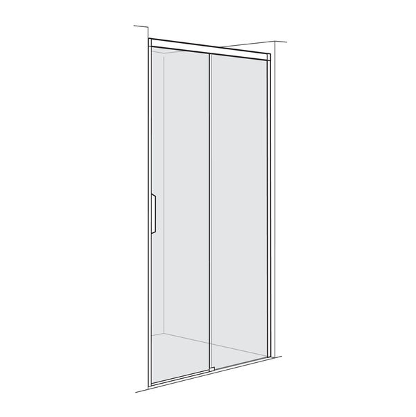 Porte coulissante Duscholux Bella Vita 4 Couleur acier inoxydable Verre clair CareTec Pro image number 0