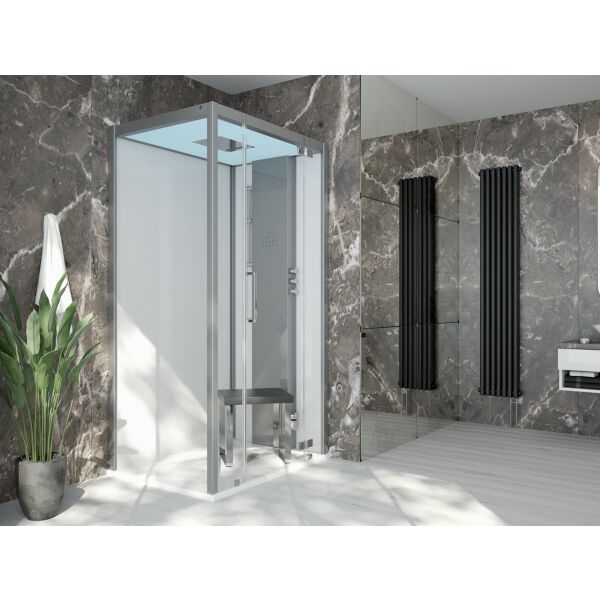 Doccia a vapore Hoesch Sense Perience bianco Vetro trasparente EverClean image number 1