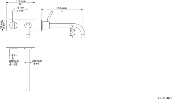 Wandmischer-Endmontageset Vola Weiss matt image number 1