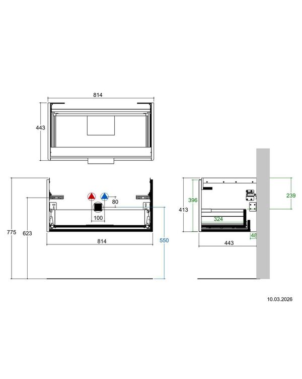 Meuble sous-lavabo Alterna pro S Light grey image number 3