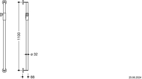 Duschengleitstange Hewi 900 Verchromt image number 1