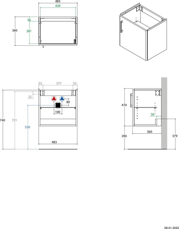 Waschtischmöbel Alterna primo round S Premium weiss image number 1