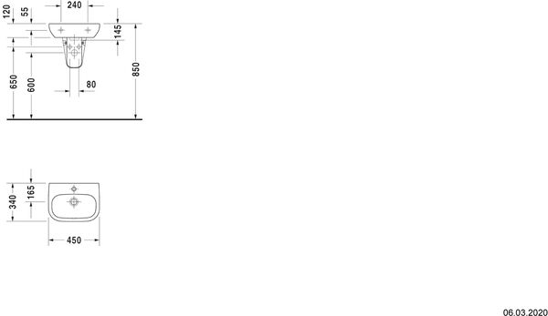 Lave-mains Duravit D-Code blanc image number 1