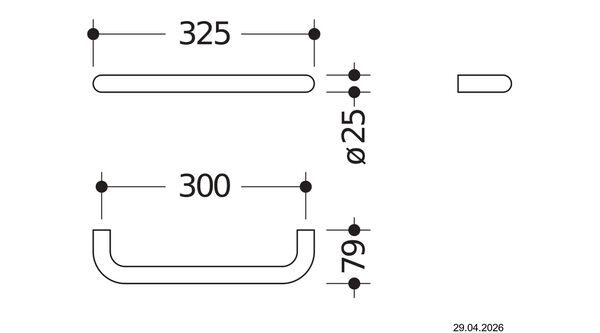 Barre d'appui Hewi System 480 Acier inoxydable mat Standard image number 1