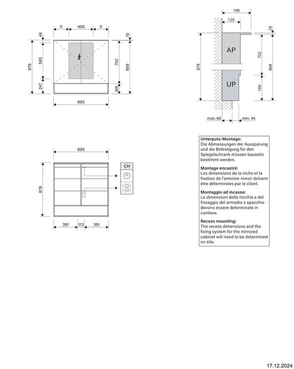 Spiegelschrank Alterna ola LED plus weiss Lichtfarbe stufenlos verstellbar 2000-6500 K image number 1