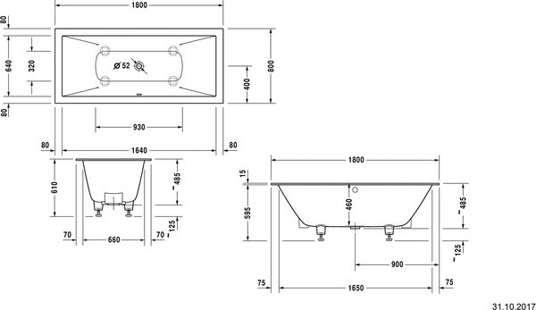 Badewanne Duravit Durasquare weiss matt image number 1