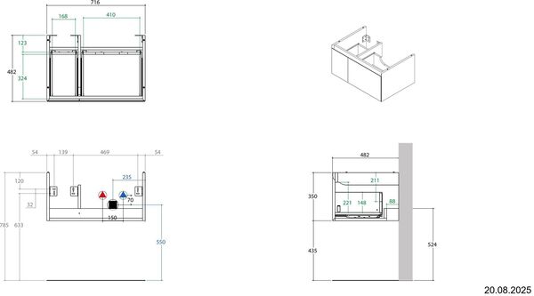 Meuble sous-lavabo Alterna zero plus Blanc image number 1