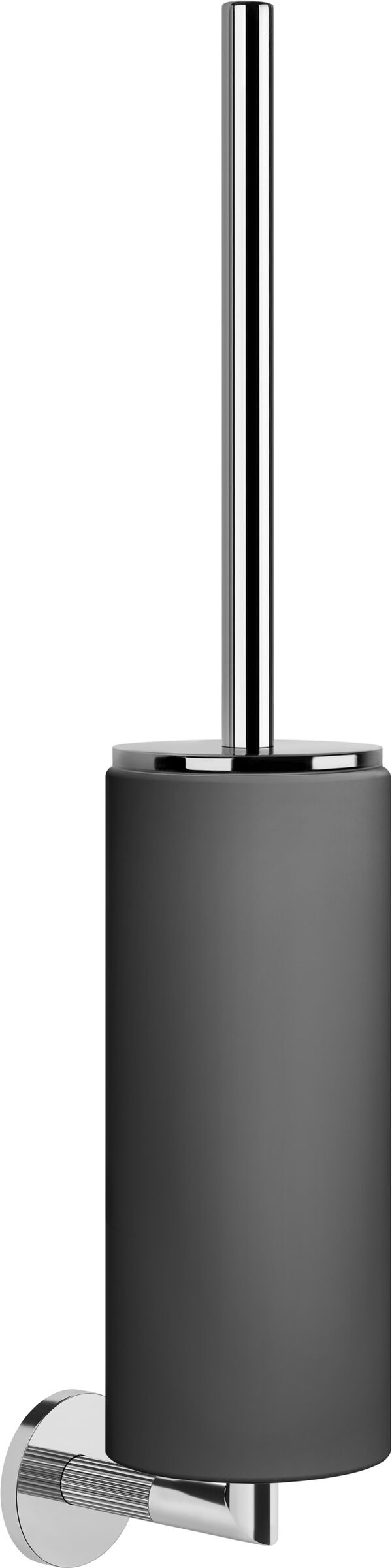 Portaspazzola Gessi Ingranaggio, supporto in vetro nero opaco, modello a parete, rosetta rotonda image number 0